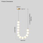 Cascading Glass Globe Pendant Light Fixture Gold White Contemporary Overhead Illumination for Breakfast Bar Eating Area Lounge 39 inch