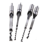 Mortising Drill Bit Set 4-Piece Square Hole Cutter Kit 1/4 to 1/2 Inch Sizes for Woodworking DIY Carpentry Projects Joinery Furniture Making