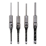 Mortising Drill Bit Set 4-Piece Square Hole Cutter Kit 1/4 to 1/2 Inch Sizes for Woodworking DIY Carpentry Projects Joinery Furniture Making