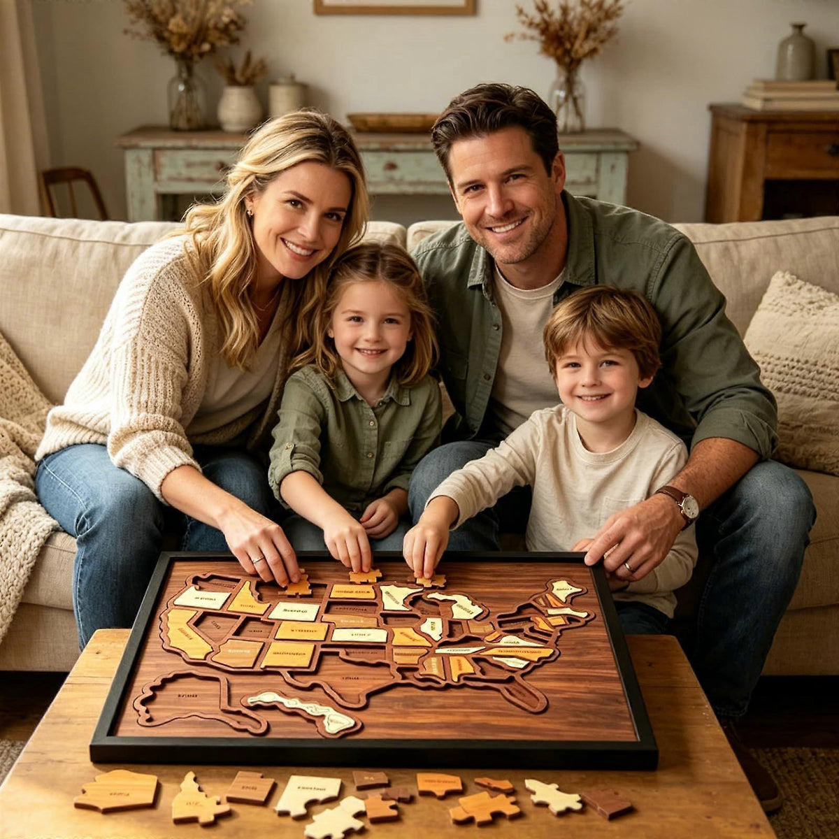 Wooden USA Travel Map Puzzle
