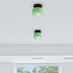 Flush Mount Glass Globe Light with E27 Socket for Entryway Kitchen and Bedroom Lighting