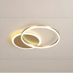 LED Ring Chandelier 45 in Aluminum Fixture Warm White Dimmable for Bedroom Living Room Dining Room Modern Flush Mount Multi-Ring Integrated