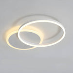 LED Ring Chandelier 45 in Aluminum Fixture Warm White Dimmable for Bedroom Living Room Dining Room Modern Flush Mount Multi-Ring Integrated