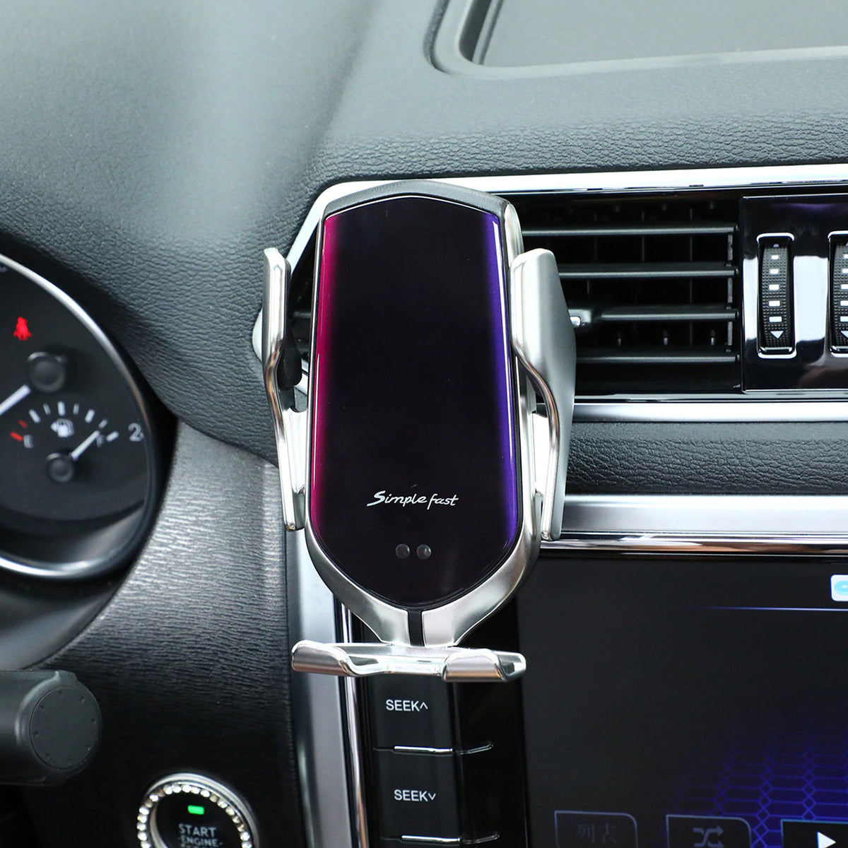 Auto-Grip Wireless Charging Phone Mount for Car Vent - Infrared Sensor, 360° Rotation, Qi Fast Charge Holder