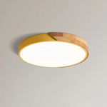 Round Wood & Acrylic LED Ceiling Light – Scandinavian Flush Mount for Bedroom, Living Room & Hallway