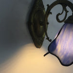 Glass Shade Wall Sconce in Blue Red Pink Bronze Clear 10×8 Inches for Bedroom Bedside Living Room Study Hardwired E26 Socket Metal Resin