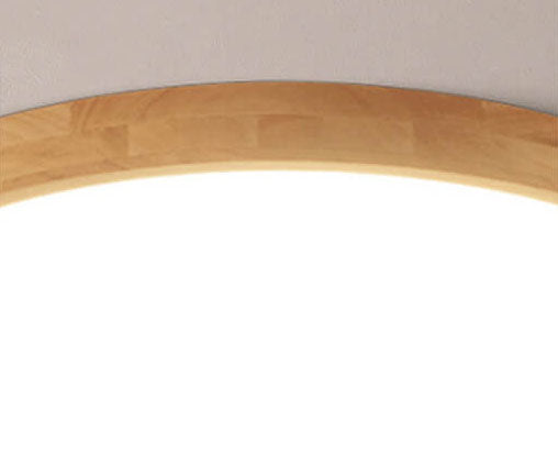Round Wood Overhead Light Fixture with Adjustable Temperature Settings 12-24 Inch Low Profile for Bedroom Living Room Kitchen Dining Area Co