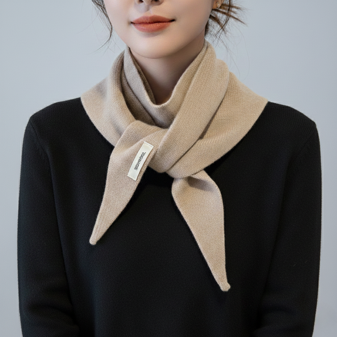 Cozy Triangular Knit Neck Wrap – Lightweight Wool Head Covering for Everyday Layering & Wind Protection – Compact Slip-On Accessory