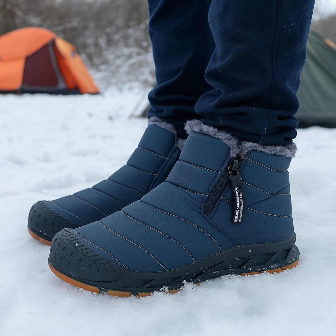 Men's & Women's Insulated Water-Resistant Winter Boots with Side Zipper for Snow & Ice | Fleece-Lined Slip-Resistant Shoes for Hiking, Walking