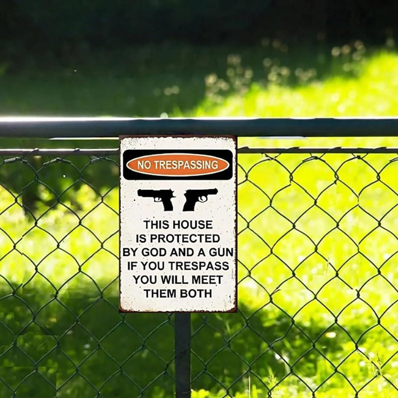 Warning Gun Sign for Home Defense