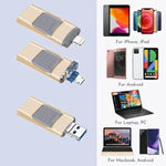 Multi-Device Flash Drive with 4 Connector Types – USB-A, USB-C, Micro-USB & Lightning Port for iPhone, Android & Computer File Transfer