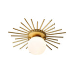 Round Flush Mount Ceiling Light Fixture with Frosted Glass Globe Shade, Modern Single Bulb Overhead Lighting for Bedroom Hallway Entryway