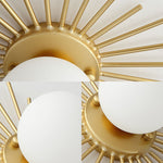 Round Flush Mount Ceiling Light Fixture with Frosted Glass Globe Shade, Modern Single Bulb Overhead Lighting for Bedroom Hallway Entryway