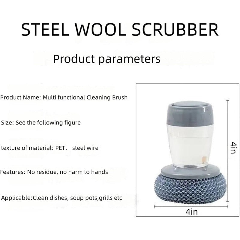 Powerful Kitchen Scrubber with Soap Dispenser