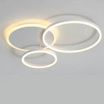 LED Ring Chandelier 45 in Aluminum Fixture Warm White Dimmable for Bedroom Living Room Dining Room Modern Flush Mount Multi-Ring Integrated