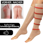 Zippered Compression Socks Knee-High Support Stockings for Men & Women Travel Work Everyday