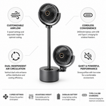 Dual-Head Adjustable Height Floor Fan (USB-C Rechargeable)