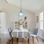 Textured Glass Globe Hanging Light 7.9 Inch Dining Room Island Fixture Adjustable Height Modern Sphere Pendant Minimalist Ceiling Lamp for K
