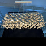 Ceramic Fish Sculpture Chandelier for Dining Room – Modern Coastal Pendant Light Fixture with Adjustable Hanging Height