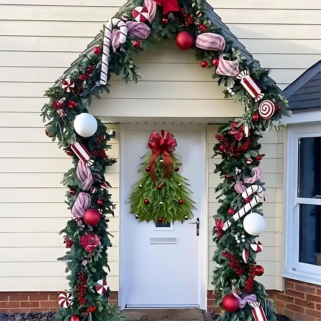 Handmade Christmas Tree Wreath for Front Door