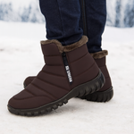 Men's Water-Resistant Winter Boots with Side Zipper – Insulated Snow Boots for Cold Weather