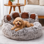 Dotisk Plush & Non-Slip Bear Paw Pet Bed