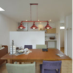 Triple Socket Industrial Overhead Fixture Metal 47 in × 40 in Rustic Red for Dining Kitchen Island Bar Restaurant Loft