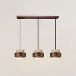 Stone & Wood Drop Ceiling Fixture 6.7 Inch Natural Travertine Hanging Light for Dining Table Kitchen Island Bedside Minimalist Adjustable Co
