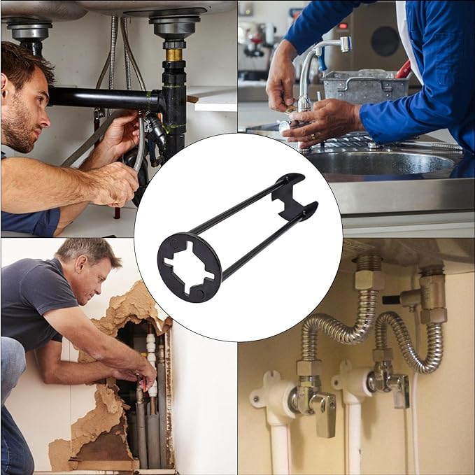 Basin Nut Wrench Tool Extended Reach Plumbing Installer for Faucet Nuts Under Sink Bathroom Kitchen