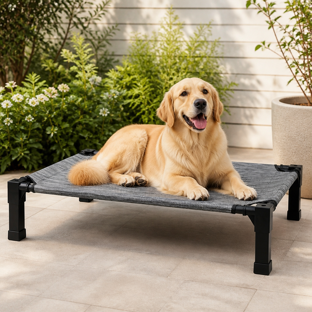 Dotisk Elevated Washable Breathable Mesh Dog Bed