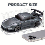 4WD Remote Control Racing Car with Light-Up Wheels – Gray 1:24 Scale Rechargeable Drift Vehicle for Kids & Hobbyists