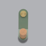 Oak Wood & Brass Wall Peg for Coats Towels Bags | Nordic Single Hook | 6 Soft Colors