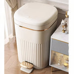 Step-Open Trash Can with Textured Exterior for Kitchen, Bathroom & Office Use