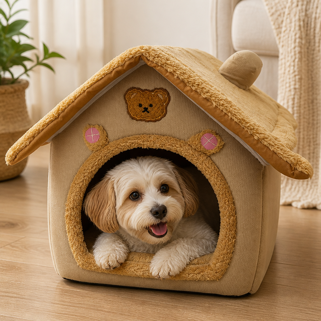 Dotisk Foldable & Washable Cozy Cave Pet Bed