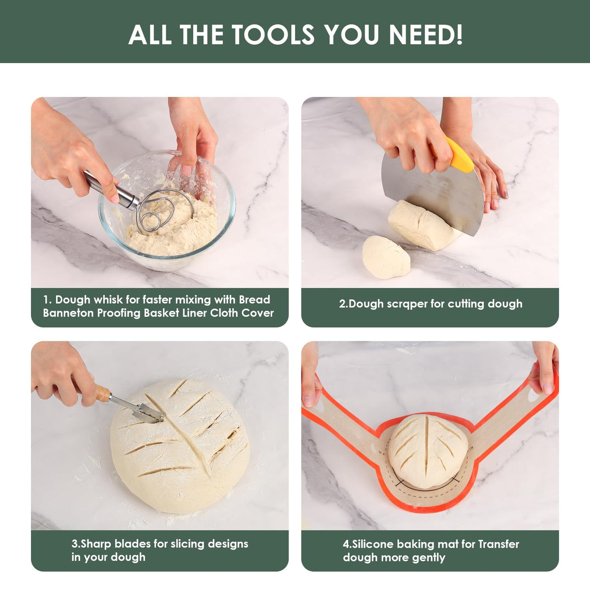 Sourdough Proofing Basket Gift Set