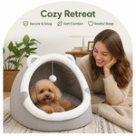 Dotisk Plush Polyester & Washable Pet Cave Bed