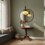 Hanging Light Fixture with Amber Glass Shade 7 Inch Diameter Adjustable Cord for Kitchen Islands Dining Tables Breakfast Bars Modern Farmhou