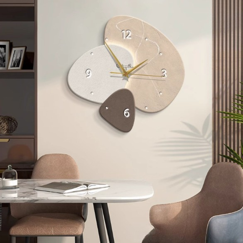 Sculptural Timepiece Soft Neutral Tone Whisper-Quiet Quartz Mechanism for Bedroom Living Space Home Office Contemporary Minimalist Interiors