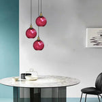 Textured Glass Globe Hanging Light 7.9 Inch Dining Room Island Fixture Adjustable Height Modern Sphere Pendant Minimalist Ceiling Lamp for K