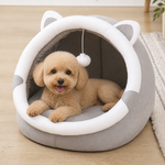 Dotisk Plush Polyester & Washable Pet Cave Bed