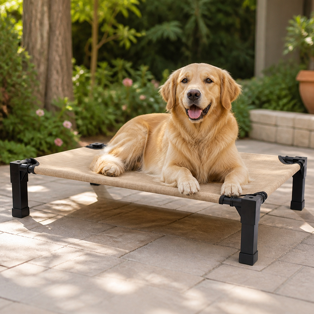 Dotisk Elevated Washable Breathable Mesh Dog Bed