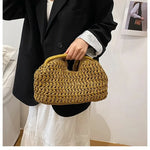 LUXEWEAVE – Woven Raffia Shoulder Handbag