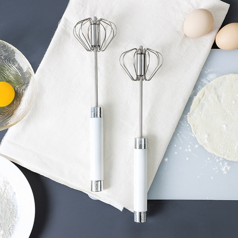 Rotary Hand Whisk for Eggs Cream Batter Kitchen Semi-Automatic Push Mixer for Baking Cooking Home Chef Tool