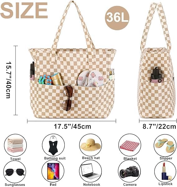 Beach Bag Extra Large with Wet Compartment, Water-Resistant Beach Bag for Pool and Swim, Beach Tote Bag for Travel