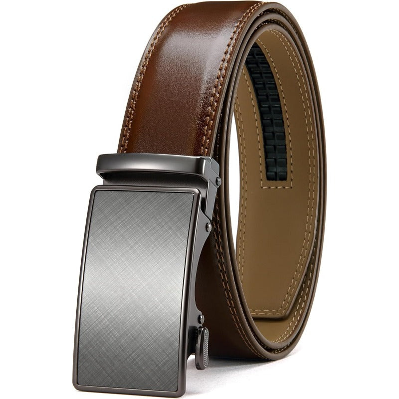 Adjustable Genuine Leather Ratchet Belt