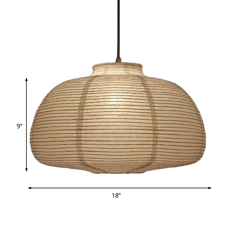 Japanese Paper Lantern Pendant Light White Round Ceiling Fixture for Dining Room Bedroom Kitchen Island Hanging Lamp E26 Base Modern Asian