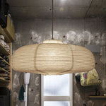 Japanese Paper Lantern Pendant Light White Round Ceiling Fixture for Dining Room Bedroom Kitchen Island Hanging Lamp E26 Base Modern Asian