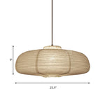 Japanese Paper Lantern Pendant Light White Round Ceiling Fixture for Dining Room Bedroom Kitchen Island Hanging Lamp E26 Base Modern Asian