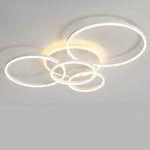 LED Ring Chandelier 45 in Aluminum Fixture Warm White Dimmable for Bedroom Living Room Dining Room Modern Flush Mount Multi-Ring Integrated