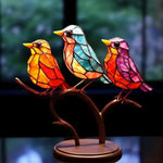 Hand-Painted Metal Bird Figurines for Shelf & Mantel | Colorful Tabletop Decor Set | Modern Perched Birds for Living Room, Bedroom, Office